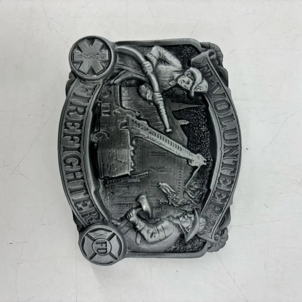 Firefighter Belt Buckle Great American Buckle Co Western Volunteer
